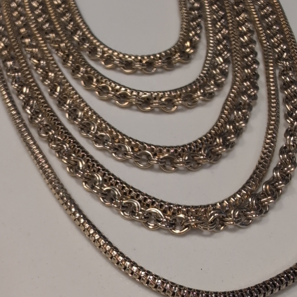 Vintage Multi-Strand Gold Layered Festival Necklace - Picture 3 of 5